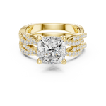 Gold Ring, Cushion center stone, Yellow Gold, view 4