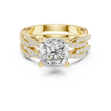 Gold Ring, Cushion center stone, Yellow Gold, view 4