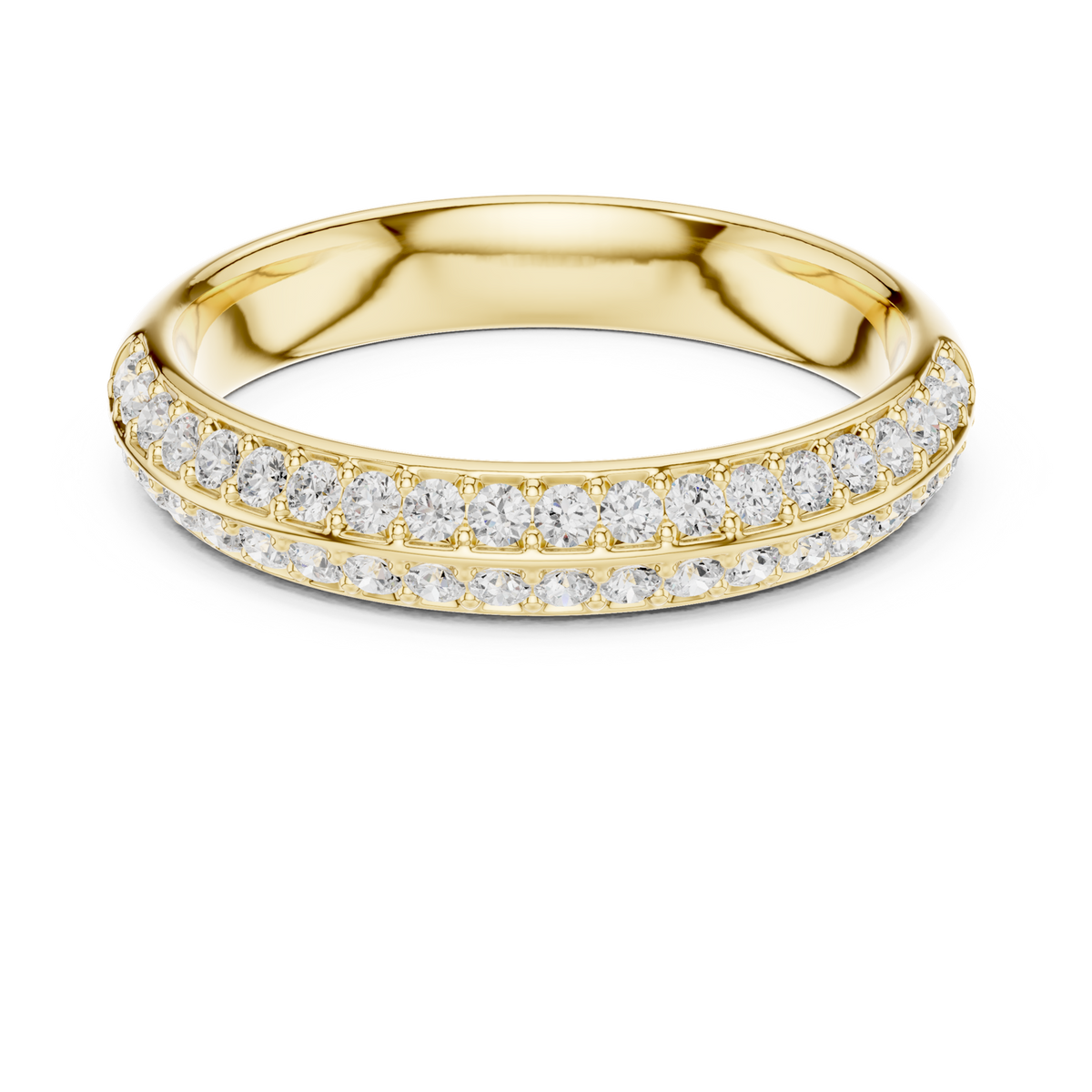 14K Solid Gold Lab Diamond Eternity Ring, Yellow Gold