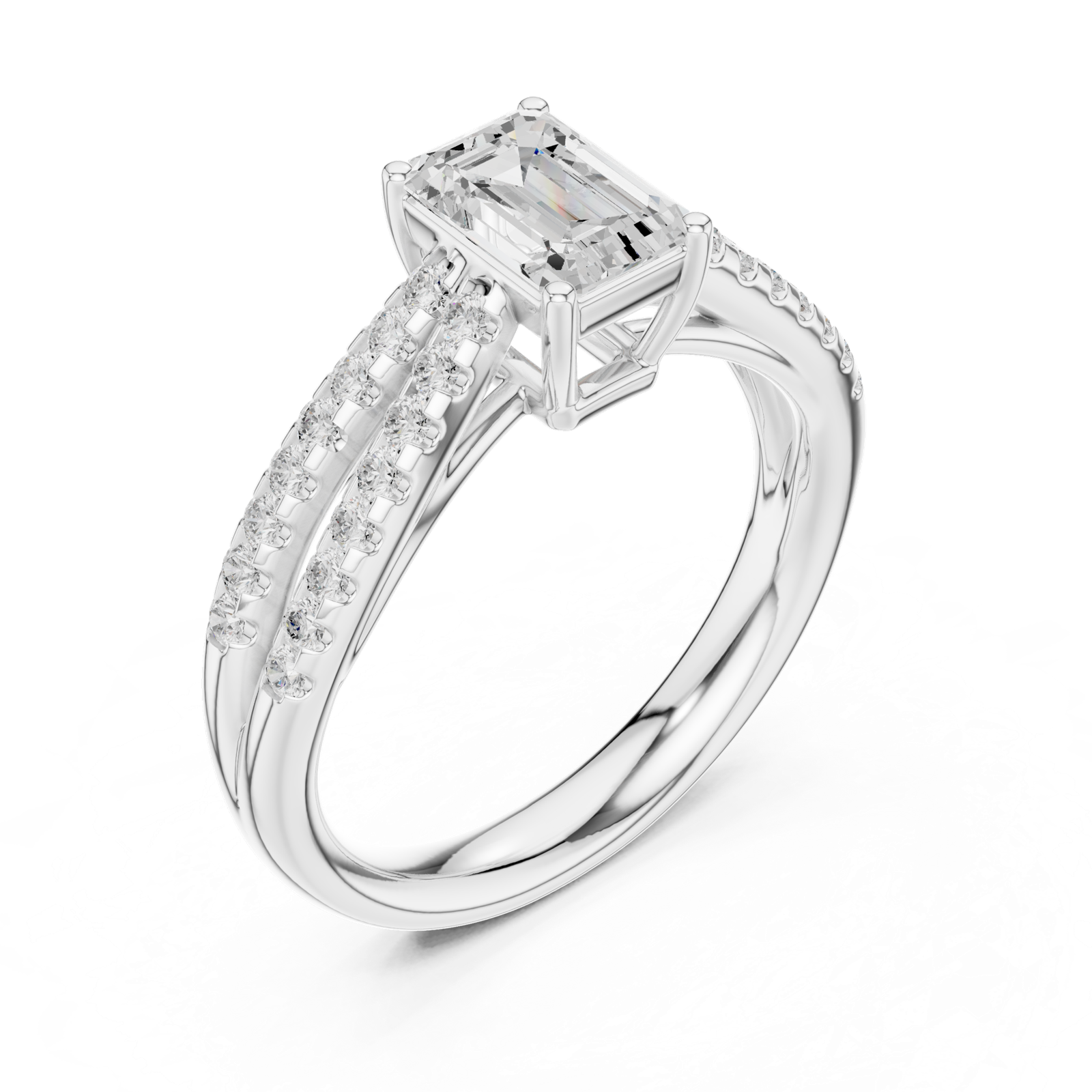 Gold Ring DDLR-711, White Gold, view 2
