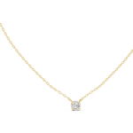 14K Solid Gold Lab Diamond Solitaire Pendant Necklace, Yellow Gold, view 1