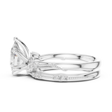 Gold Ring DDLR-299, Pear center stone, White Gold, view 3