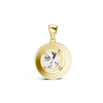 14K Solid Gold Lab Diamond Solitaire Pendant Necklace, Yellow Gold