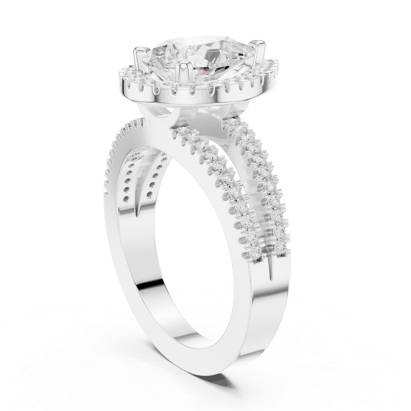 Gold Ring DDLR-350, White Gold, view 1