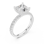 Gold Ring DDLR-161, Princess center stone, White Gold, view 2