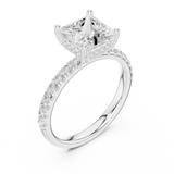 Gold Ring DDLR-161, Princess center stone, White Gold, view 2