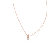 14K Solid Gold Lab Diamond Solitaire Pendant Necklace, Rose Gold, view 2