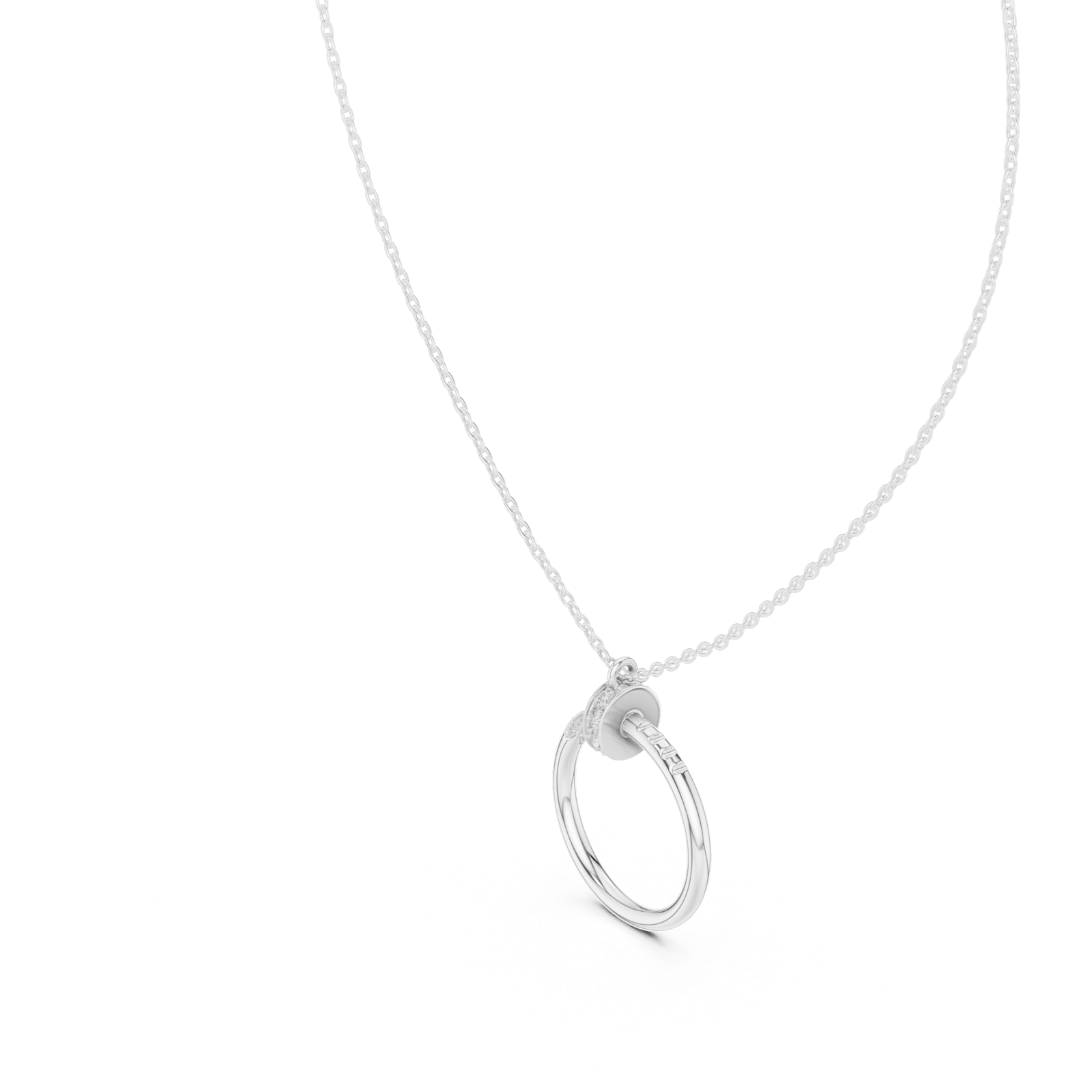 Gold Pendant 12-10001P, White Gold, view 2