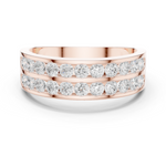 14K Solid Gold Lab Diamond Eternity Ring, Rose Gold
