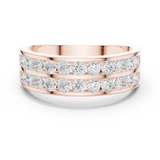 14K Solid Gold Lab Diamond Eternity Ring, Rose Gold