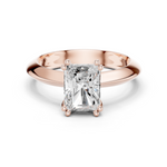 Gold Jewelry L36-8, Radiant center stone, Rose Gold
