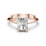 Gold Jewelry L36-8, Radiant center stone, Rose Gold