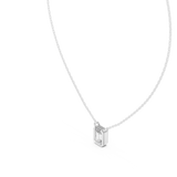 14K Solid Gold Lab Diamond Solitaire Pendant Necklace, White Gold, view 2