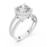 Gold Jewelry, Cushion center stone, White Gold, view 2