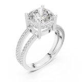 Gold Jewelry, Cushion center stone, White Gold, view 2