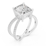 Gold Jewelry L36-25, Radiant center stone, White Gold, view 2