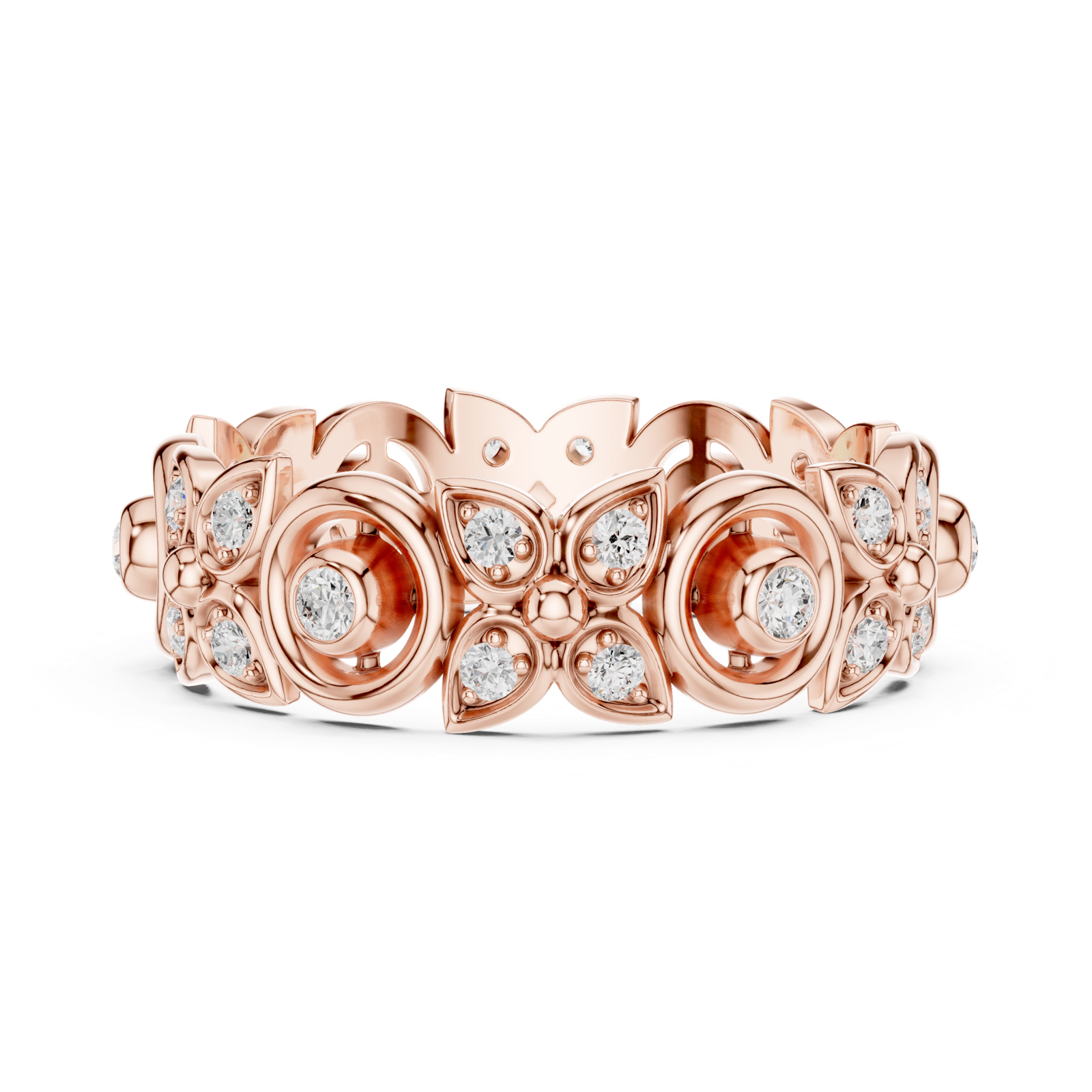 Gold Ring R36, Rose Gold, view 3
