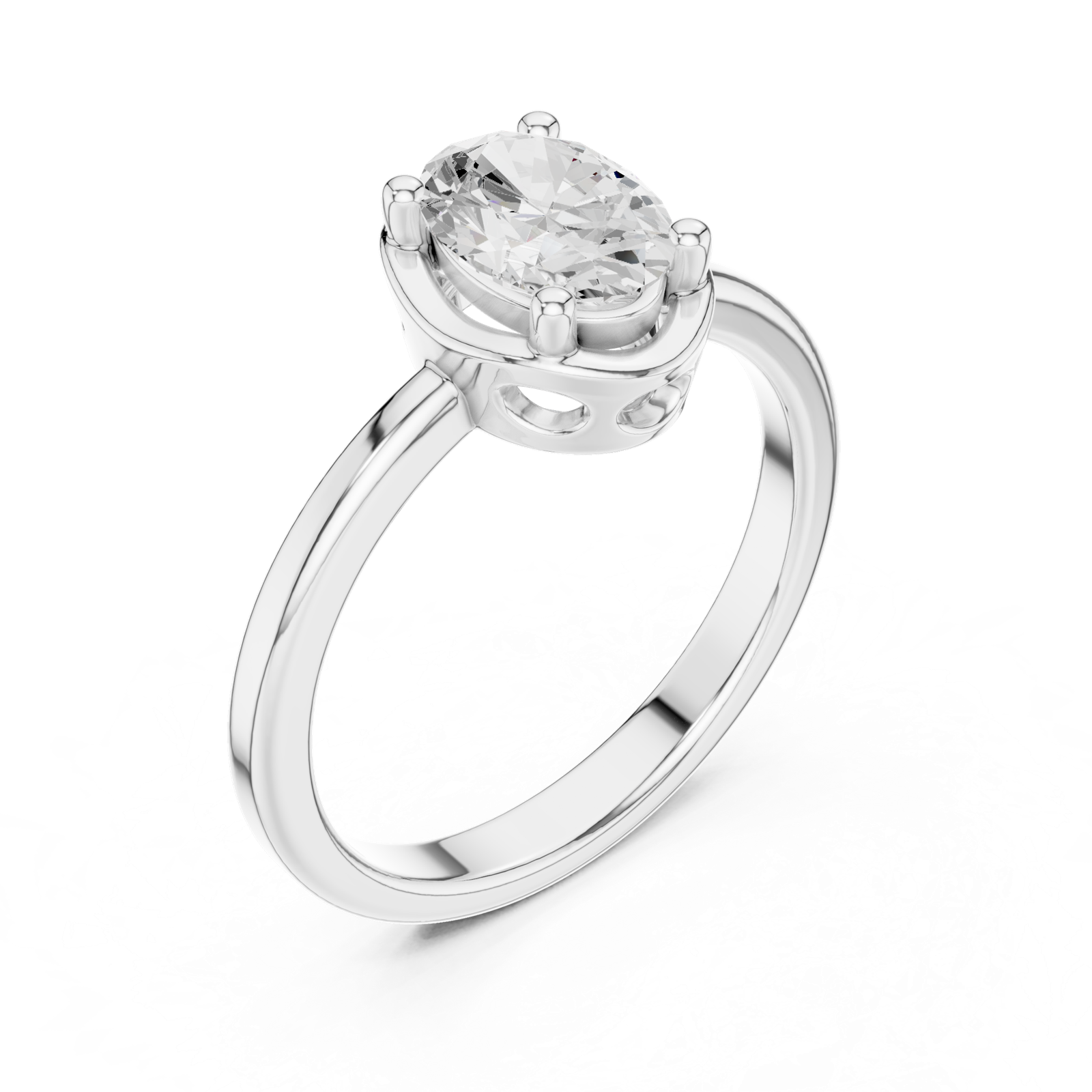 Gold Ring DDLR-504, White Gold, view 2