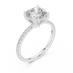 Gold Jewelry, Cushion center stone, White Gold, view 2