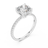 Gold Jewelry, Cushion center stone, White Gold, view 2