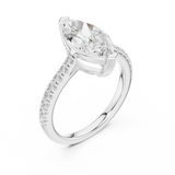Gold Ring DDLR-039, Marquise center stone, White Gold, view 2
