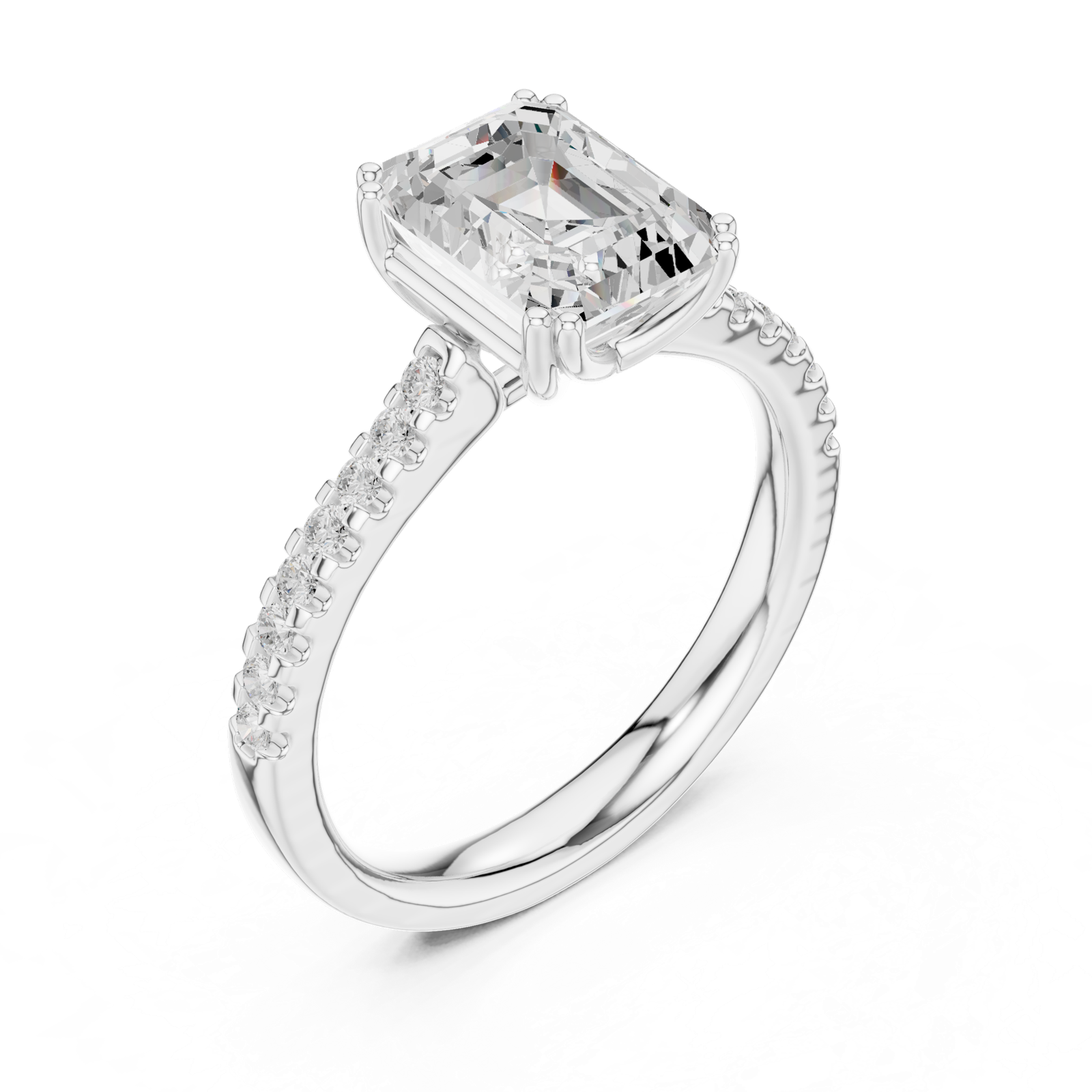 Gold Ring DDLR-744, White Gold, view 2