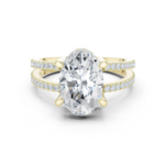 Gold Jewelry L36-13, Oval center stone, Yellow Gold
