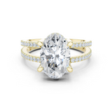 Gold Jewelry L36-13, Oval center stone, Yellow Gold