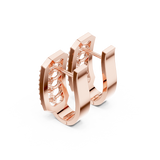 14K Solid Gold Lab Diamond Cluster Earrings, Rose Gold, view 2