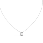 14K Solid Gold Lab Diamond Solitaire Pendant Necklace, White Gold, view 4