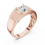 14K Solid Gold Lab Diamond Solitaire Ring, Rose Gold, view 2