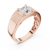 14K Solid Gold Lab Diamond Solitaire Ring, Rose Gold, view 2