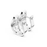 14K Solid Gold Lab Diamond Cluster Earrings, White Gold, view 2
