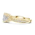 Gold Ring DDLR-257, Princess center stone, Yellow Gold, view 3