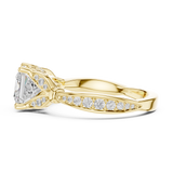 Gold Ring DDLR-257, Princess center stone, Yellow Gold, view 3