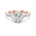 Gold Ring, Heart center stone, Rose Gold, view 4