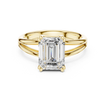 Gold Jewelry L36-7, Emerald center stone, Yellow Gold, view 4