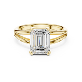 Gold Jewelry L36-7, Emerald center stone, Yellow Gold, view 4