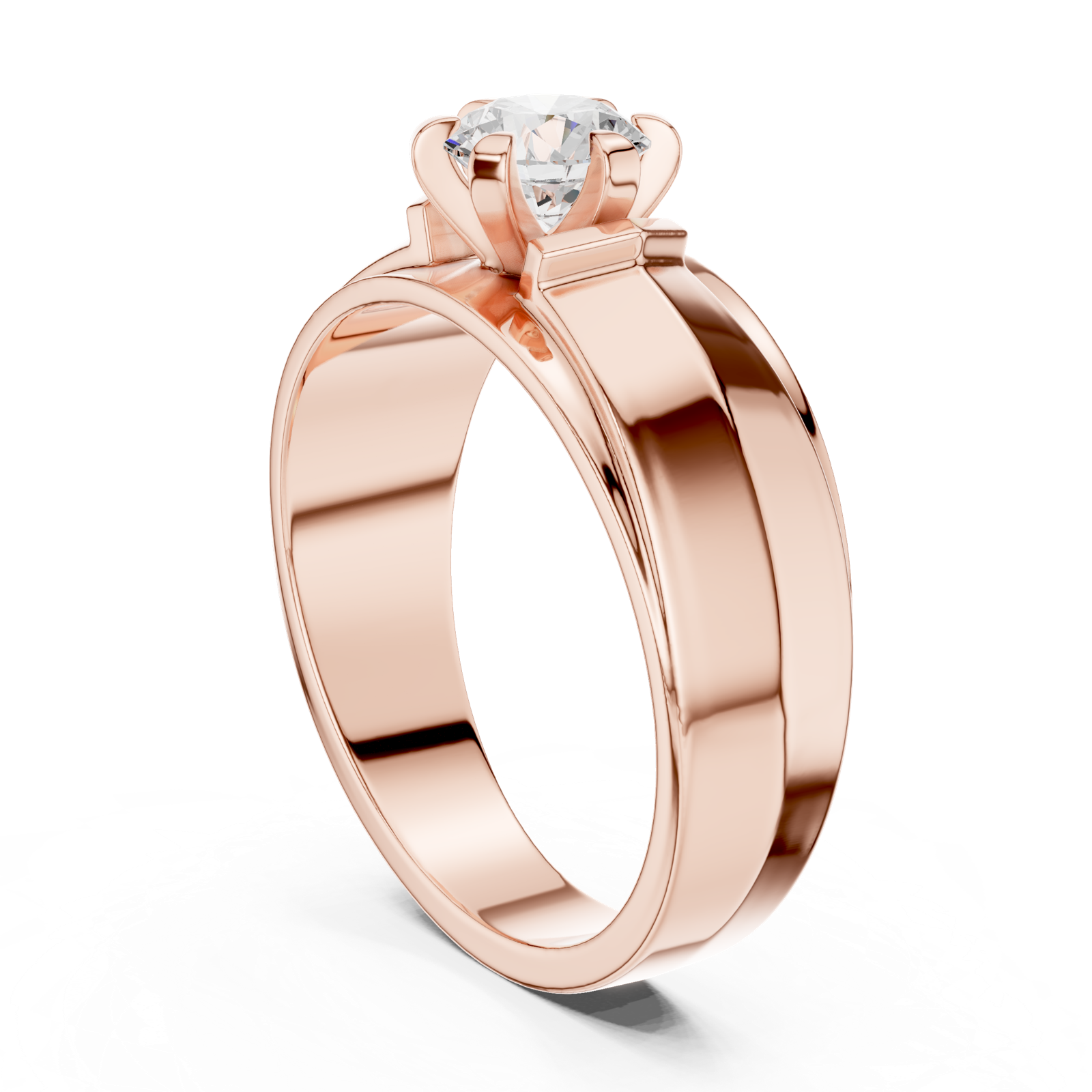 Gold Men's Ring GGR-0024, Rose Gold, view 1