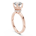 Gold Ring DDLR-176, Cushion center stone, Rose Gold, view 1