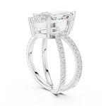Gold Jewelry L36-25, Marquise center stone, White Gold, view 1