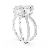 Gold Jewelry L36-25, Marquise center stone, White Gold, view 1