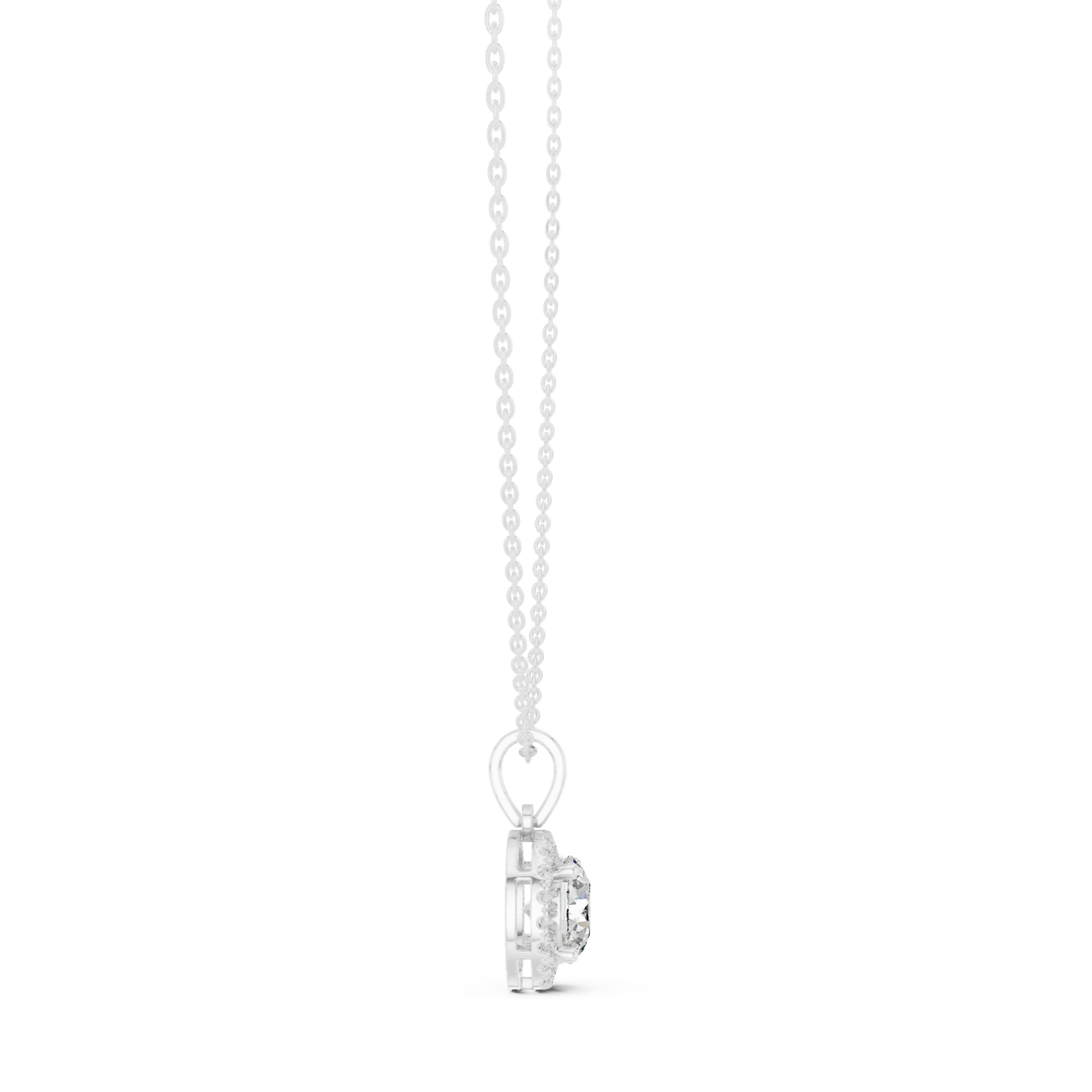 Gold Pendant GPD-0012, White Gold, view 3