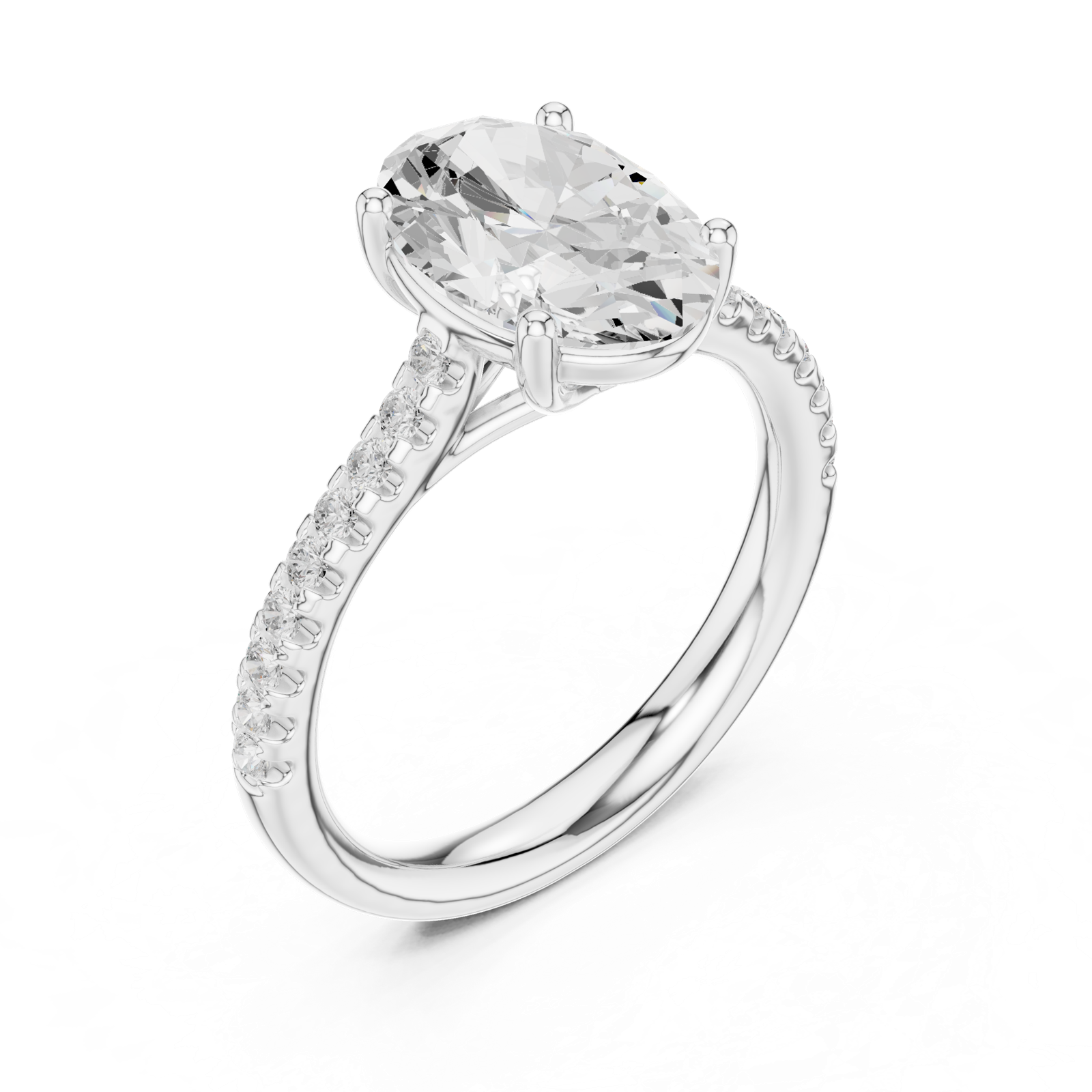 Gold Ring DDLR-729, White Gold, view 2