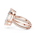 Gold Jewelry L36-25, Marquise center stone, Rose Gold, view 3