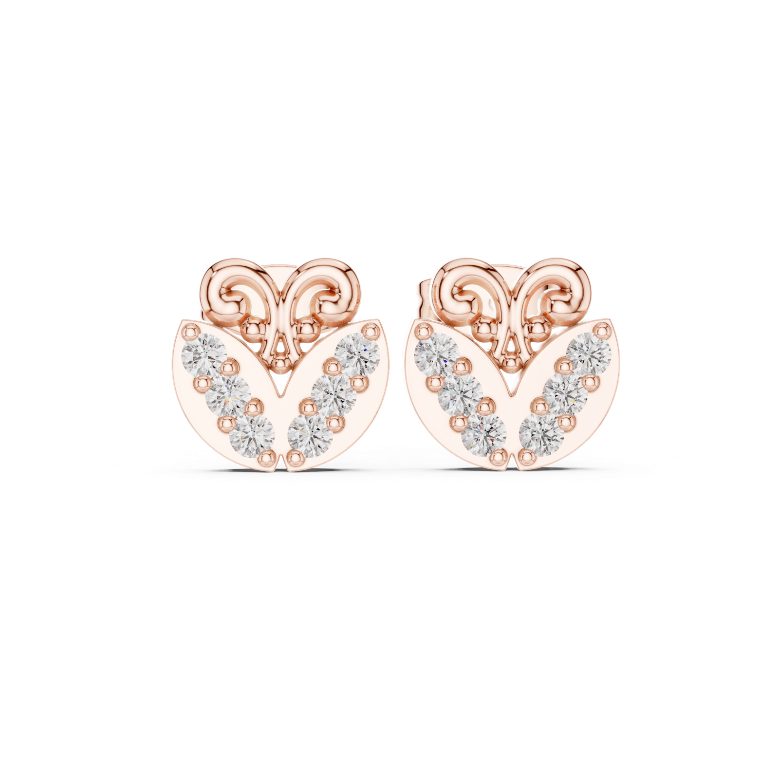 Gold Earrings 9-10045E, Rose Gold