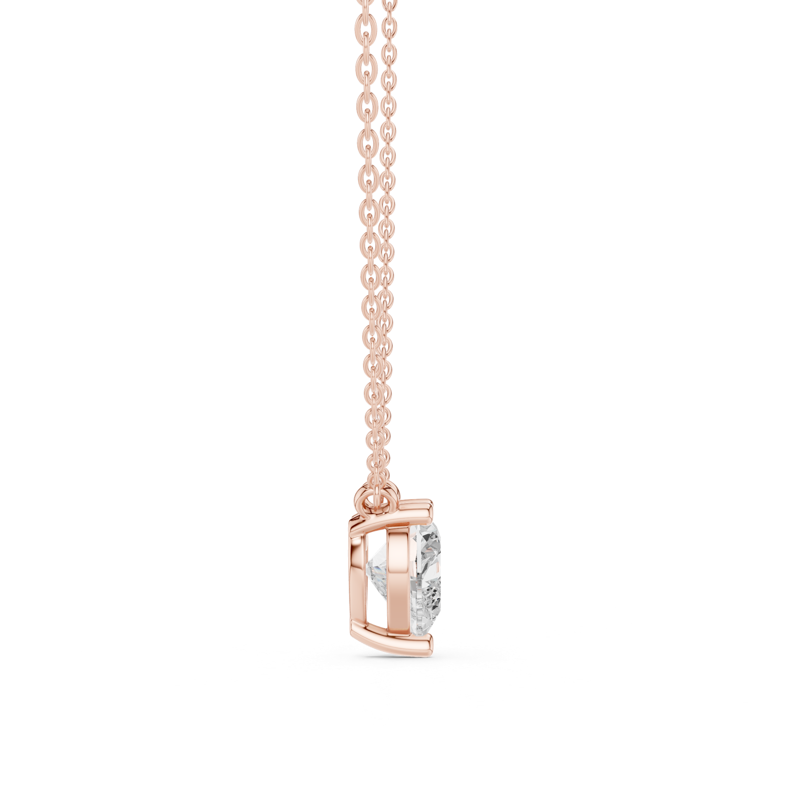 Gold Jewelry DDPO-001, Heart center stone, Rose Gold, view 3