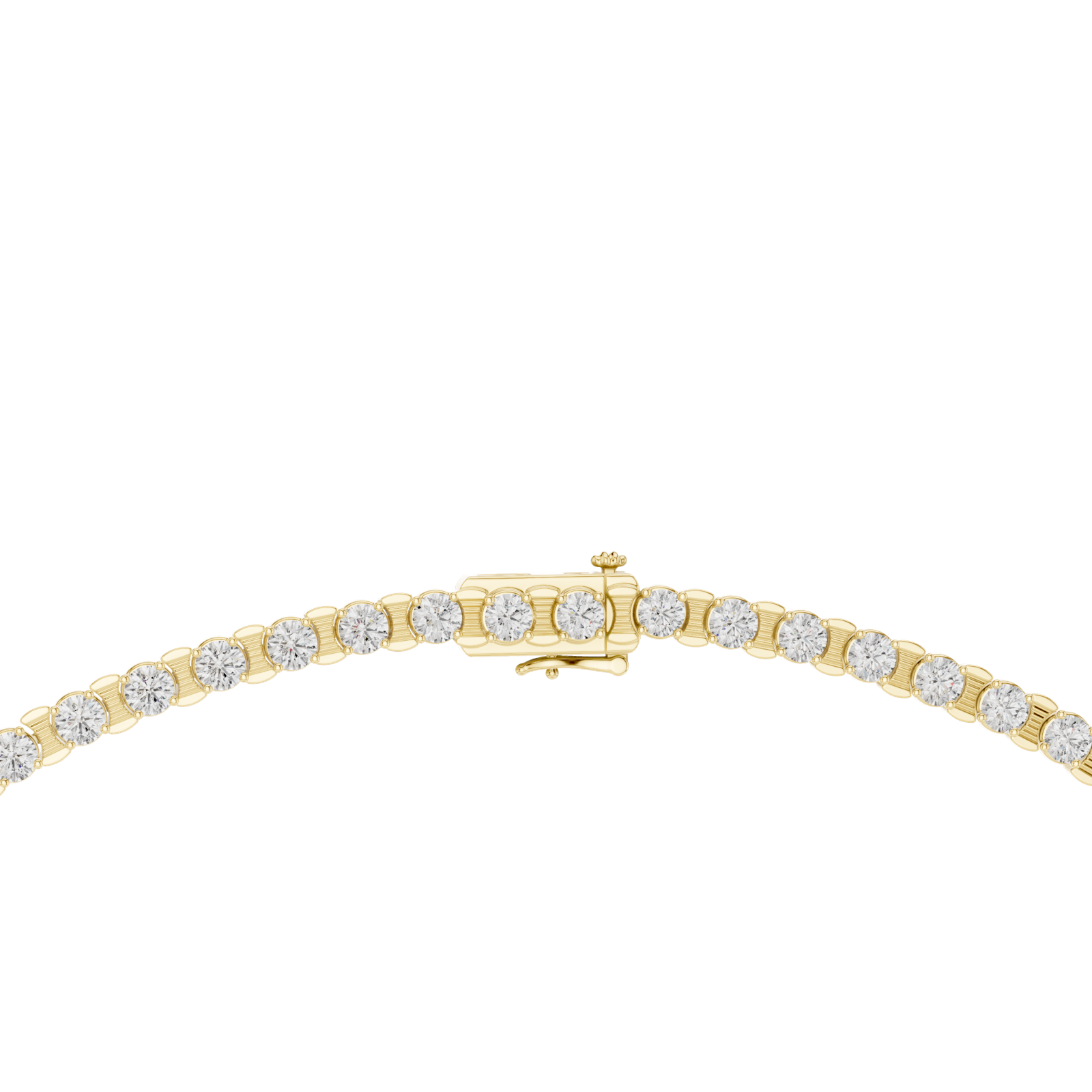 14K Solid Gold Lab Diamond Tennis Necklace, Yellow Gold, view 4