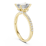 Gold Ring, Emerald center stone, Yellow Gold, view 1