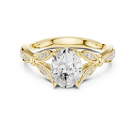 Gold Ring DDLR-257, Oval center stone, Yellow Gold, view 4